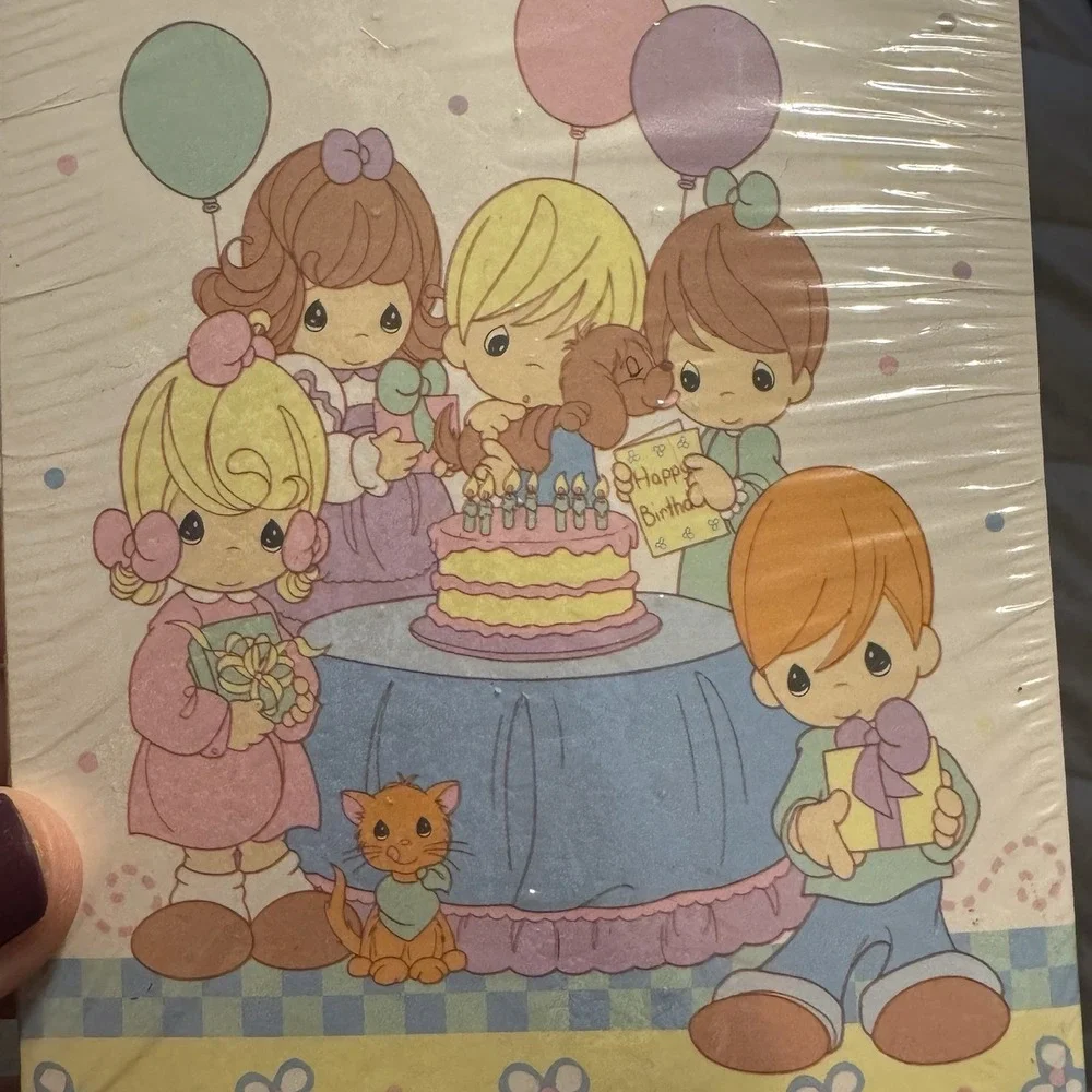 Vintage Precious Moments Birthday Party Invitations 8 w/ Envelopes NOS